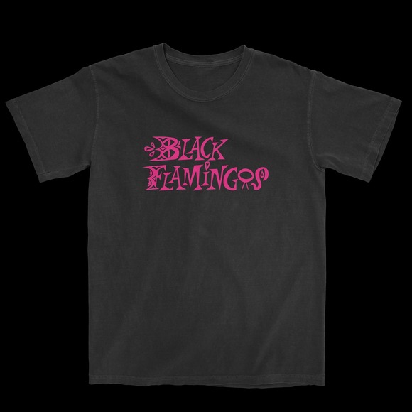 Tops - Black Flamingos Neon Boneyard T - Hi-Tide Shirt